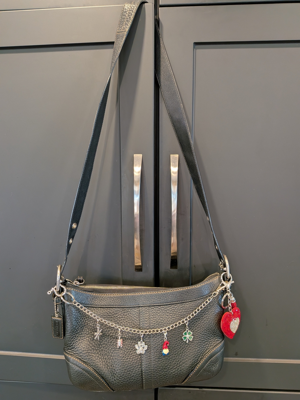 Coach Black Leather Soho Shoulder Bag with Convertible Strap